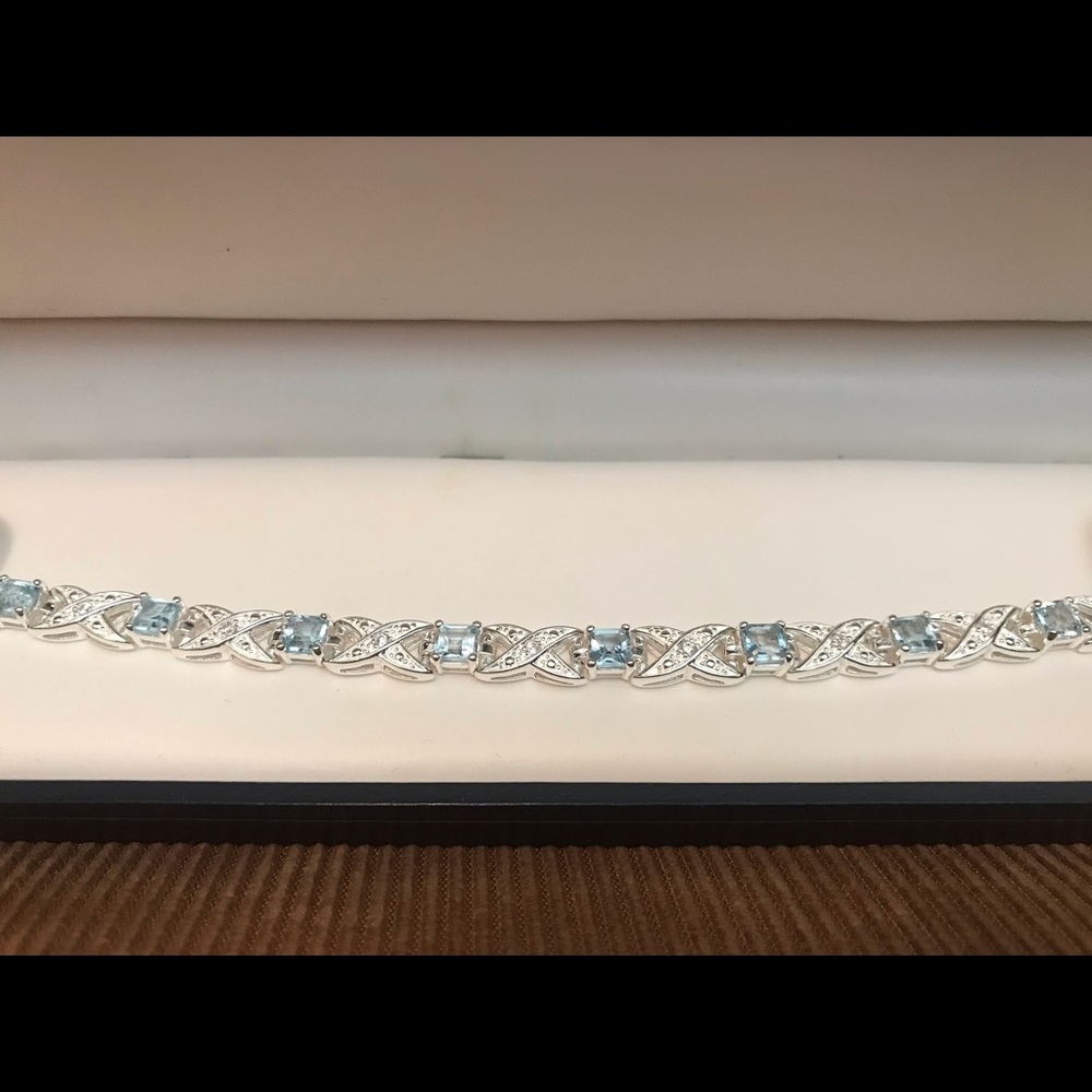 Sterling Silver Blue Topaz Bracelet